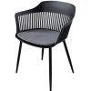 Design Stuhl AIRE schwarz Kunststoff Stahlgestell Indoor Outdoor inkl. Kissen