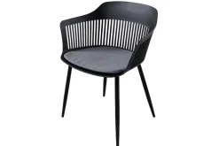 Design Stuhl AIRE schwarz Kunststoff Stahlgestell Indoor Outdoor inkl. Kissen