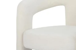 Design Stuhl ARCH creme weiß Chenille mit Armlehne Rundum-Bezug