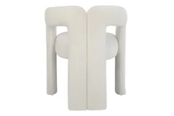 Design Stuhl ARCH creme weiß Chenille mit Armlehne Rundum-Bezug