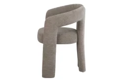 Design Stuhl ARCH greige Chenille mit Armlehne Rundum-Bezug