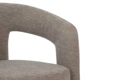 Design Stuhl ARCH greige Chenille mit Armlehne Rundum-Bezug