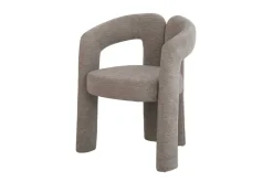 Design Stuhl ARCH greige Chenille mit Armlehne Rundum-Bezug