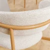 Design Stuhl BELFORT beige Strukturstoff Metallgestell Eiche