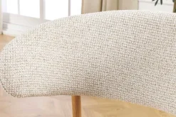 Design Stuhl BELFORT beige Strukturstoff Metallgestell Eiche