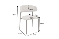 Design Stuhl BELFORT taupe beige Strukturstoff Metallgestell Walnuss