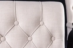 Design Stuhl CASTLE beige schwarz Strukturstoff Armlehnen Holzfüße