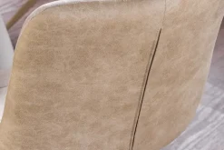 Design Stuhl DIVANI champagner beige Samt Metallgestell