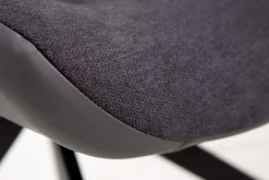 Design Stuhl DIVANI dunkelgrau Metallgestell schwarz im Retro Stil