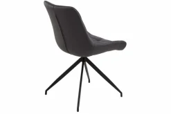 Design Stuhl DIVANI dunkelgrau Metallgestell schwarz im Retro Stil