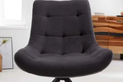 Design Stuhl DIVANI dunkelgrau Metallgestell schwarz im Retro Stil