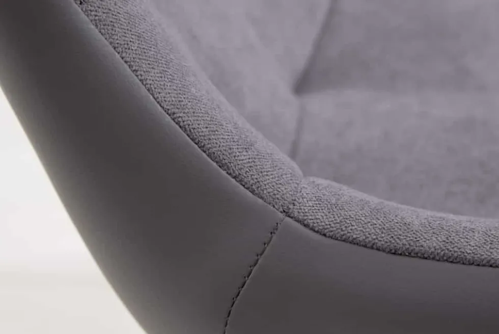 Design Stuhl DIVANI hellgrau Metallgestell schwarz im Retro Stil