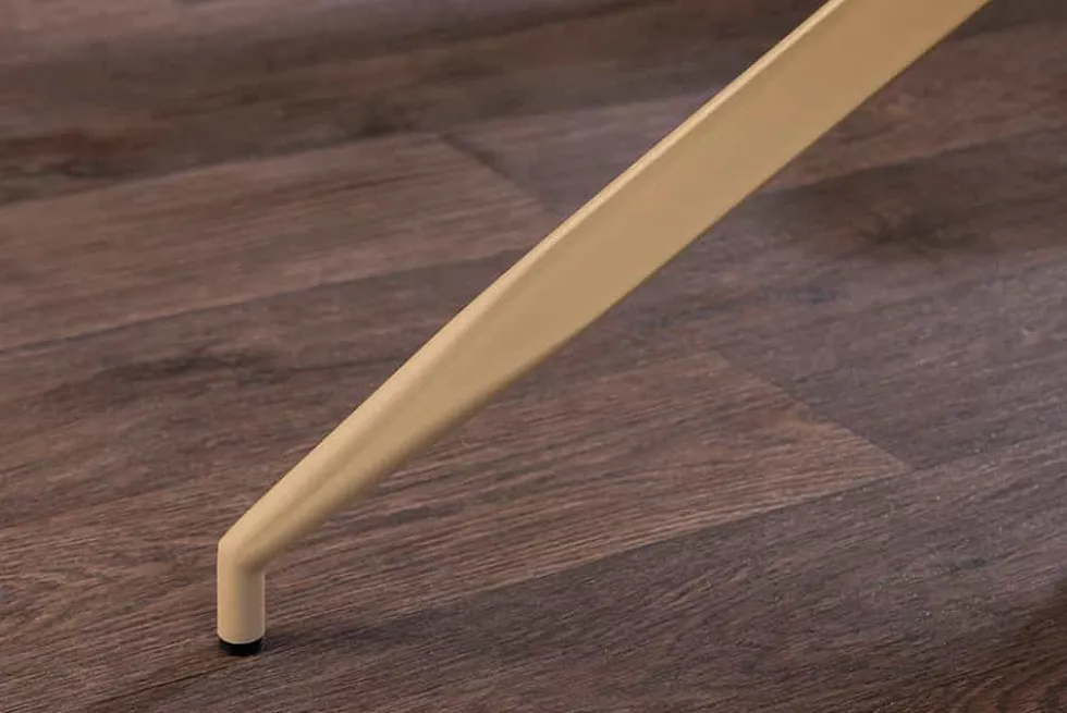 Design Stuhl DIVANI taupe Samt beiges Metallgestell