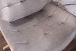 Design Stuhl DIVANI taupe Samt beiges Metallgestell