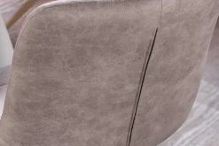 Design Stuhl DIVANI taupe Samt beiges Metallgestell