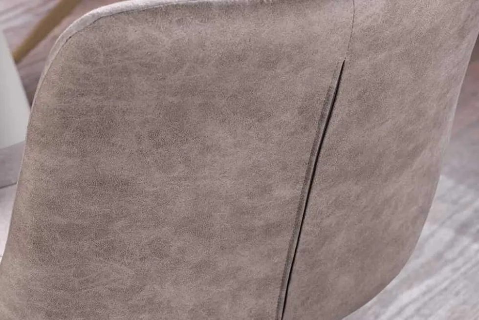 Design Stuhl DIVANI taupe Samt beiges Metallgestell