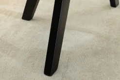 Design Stuhl LIVORNO taupe Strukturstoff schwarz Massivholz drehbar Auto-Return-Funktion