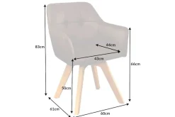 Design Stuhl LOFT antik braun Microfaser drehbar massiv Buchenholz mit Armlehne