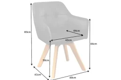 Design Stuhl LOFT antik grau Microfaser drehbar massiv Buchenholz mit Armlehne