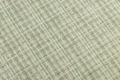 Design Stuhl LYON grün-rosa kariert Bouclé schwarze Metallbeine