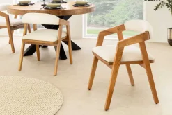 Design Stuhl MAMMUT beige natur massives Akazienholz honey finish