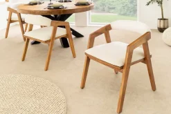 Design Stuhl MAMMUT beige natur massives Akazienholz honey finish