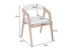 Design Stuhl MAMMUT beige natur massives Akazienholz honey finish