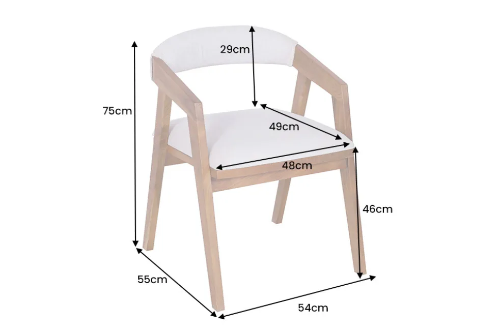 Design Stuhl MAMMUT beige natur massives Akazienholz honey finish