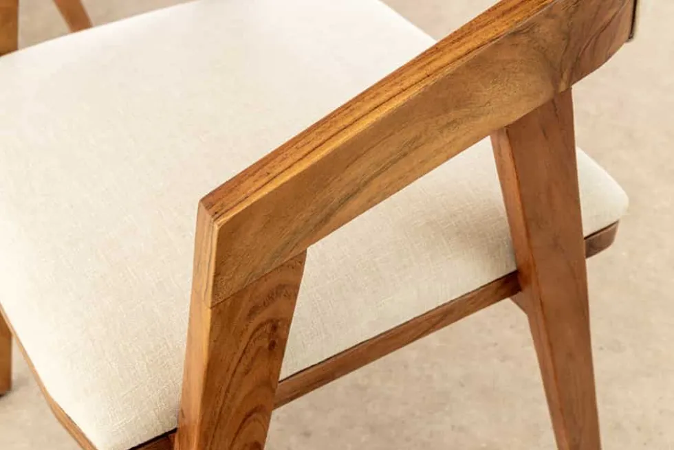 Design Stuhl MAMMUT beige natur massives Akazienholz honey finish