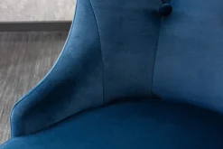 Design Stuhl MODERN BAROCK royalblau Samt mit silbernem Löwenkopf