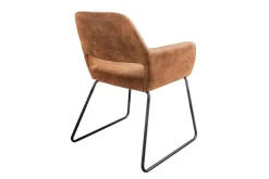 Design Stuhl MUSTANG antik braun Microfaser mit Armlehne