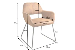 Design Stuhl MUSTANG antik braun Microfaser mit Armlehne