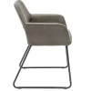 Design Stuhl MUSTANG antik taupe Microfaser mit Armlehne