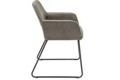 Design Stuhl MUSTANG antik taupe Microfaser mit Armlehne