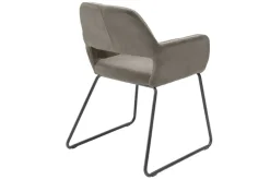 Design Stuhl MUSTANG antik taupe Microfaser mit Armlehne