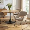 Design Stuhl MUSTANG beige Cord mit Armlehne schwarz Metallgestell