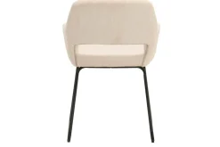 Design Stuhl MUSTANG beige Cord mit Armlehne schwarz Metallgestell