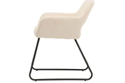 Design Stuhl MUSTANG beige Cord mit Armlehne schwarz Metallgestell