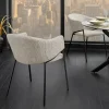 Design Stuhl NOBLESSE beige Chenille schwarzes Metallgestell