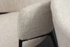 Design Stuhl NOBLESSE beige Chenille schwarzes Metallgestell