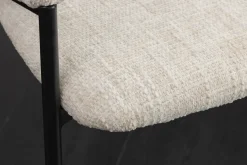 Design Stuhl NOBLESSE beige Chenille schwarzes Metallgestell