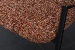 Design Stuhl NOBLESSE braun Chenille schwarzes Metallgestell