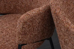 Design Stuhl NOBLESSE braun Chenille schwarzes Metallgestell