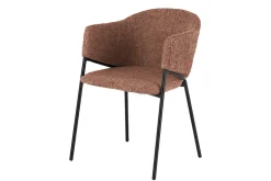 Design Stuhl NOBLESSE braun Chenille schwarzes Metallgestell