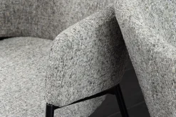 Design Stuhl NOBLESSE grau Chenille schwarzes Metallgestell