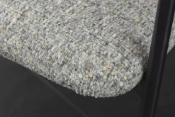 Design Stuhl NOBLESSE grau Chenille schwarzes Metallgestell