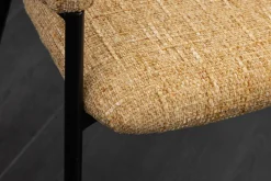 Design Stuhl NOBLESSE senfgelb Chenille schwarzes Metallgestell