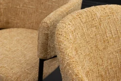 Design Stuhl NOBLESSE senfgelb Chenille schwarzes Metallgestell