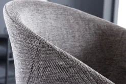 Design Stuhl NORDIC STAR grau Strukturstoff Massivholz mit Armlehne gepolstert