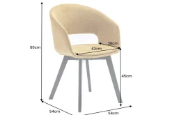 Design Stuhl NORDIC STAR senfgelb Strukturstoff Massivholz schwarz mit Armlehne gepolstert